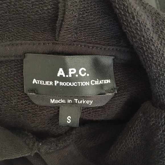 NWOT A.P.C Black Band Hoodie with graphic/ hooded Sweatshirt XS-S - Picture 5 of 6